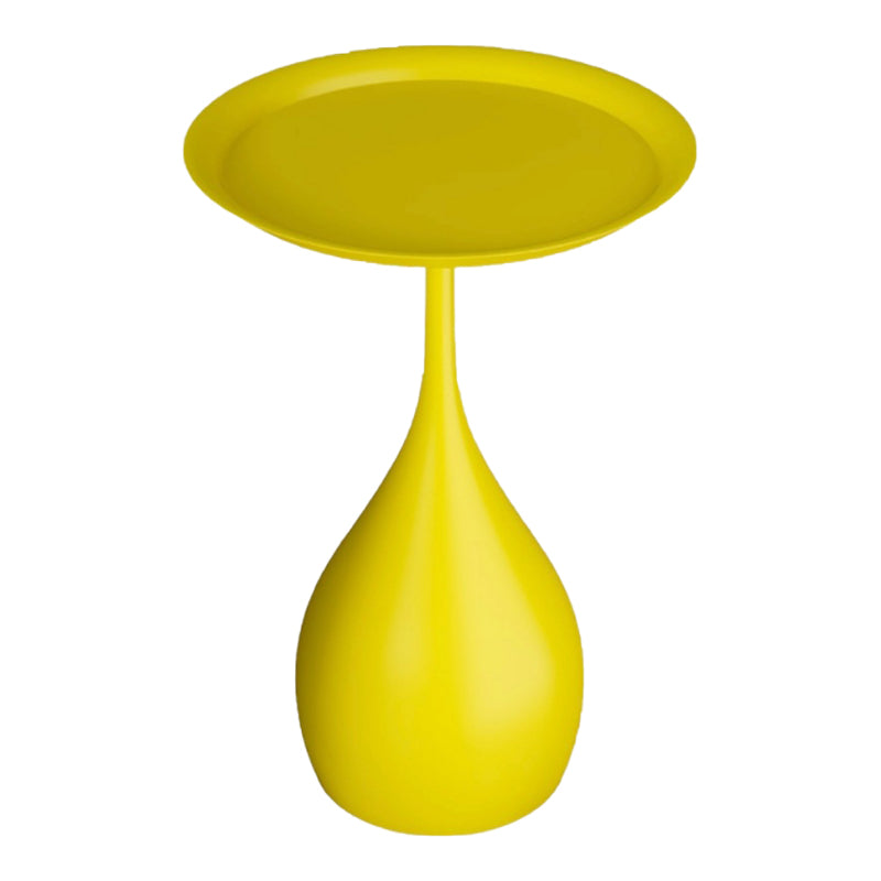 Mid-Century Side Table Metal Pedestal Tray Top Living Room End Table