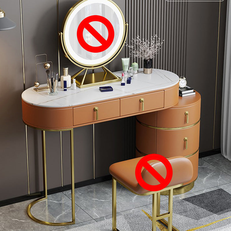 Stone Vanity Tables 23.62" Wide Makeup Table with 5 Storage Drawers