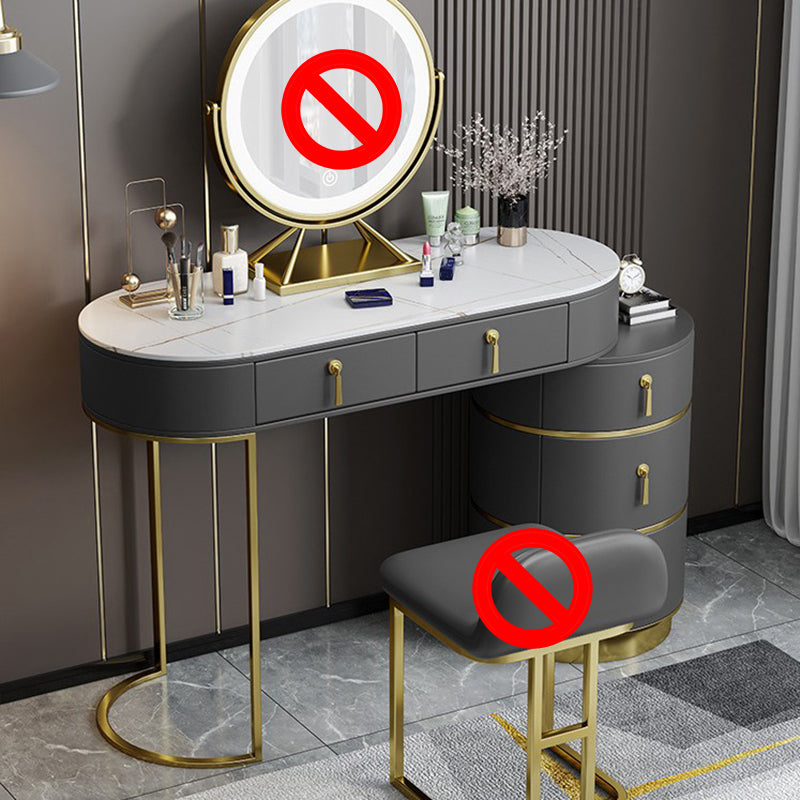 Stone Vanity Tables 23.62" Wide Makeup Table with 5 Storage Drawers