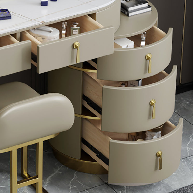 Stone Vanity Tables 23.62" Wide Makeup Table with 5 Storage Drawers