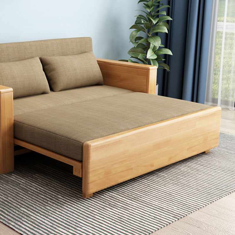 31.49" Wide Sleeper Sofa Linen Square Arms Sofa Bed with Upholstered