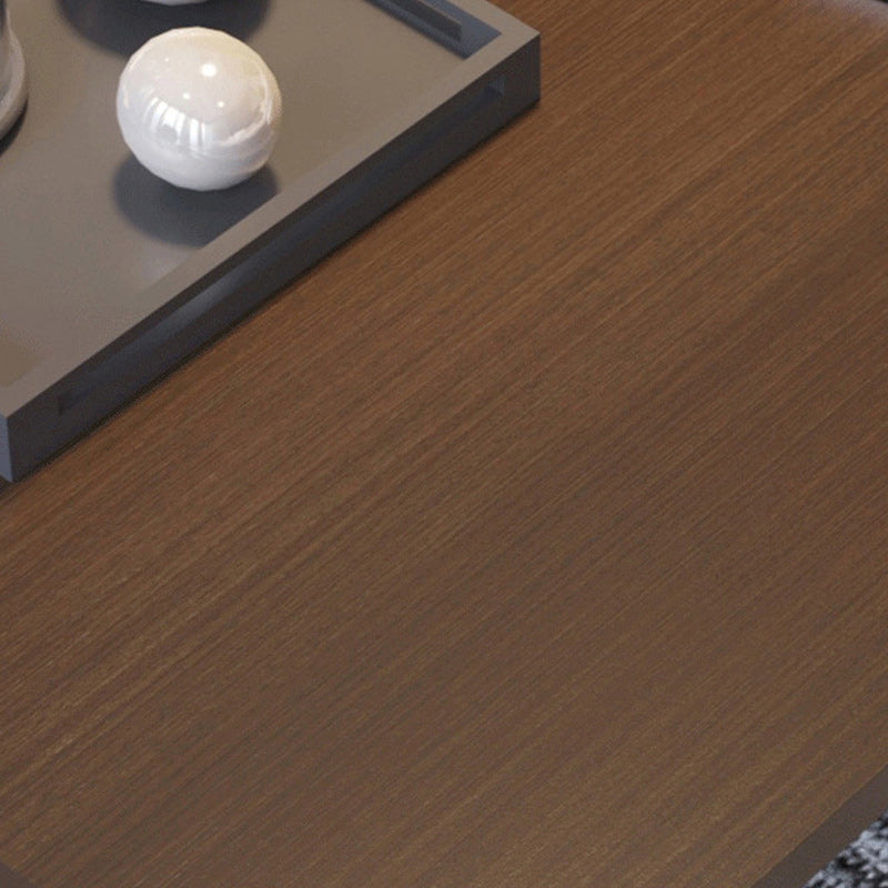 13.78"  H Modern Rectangle Wooden Coffee Table Metal Sled Cocktail Table