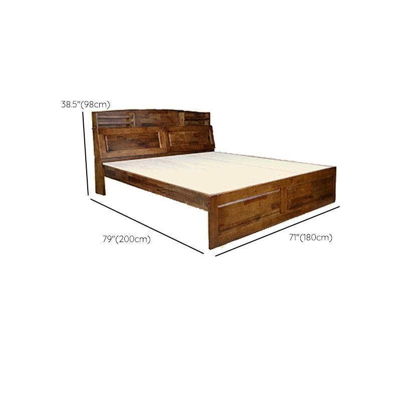 Mid-Century Solid Wood Standard Bed Footboard Bed with Headboard
