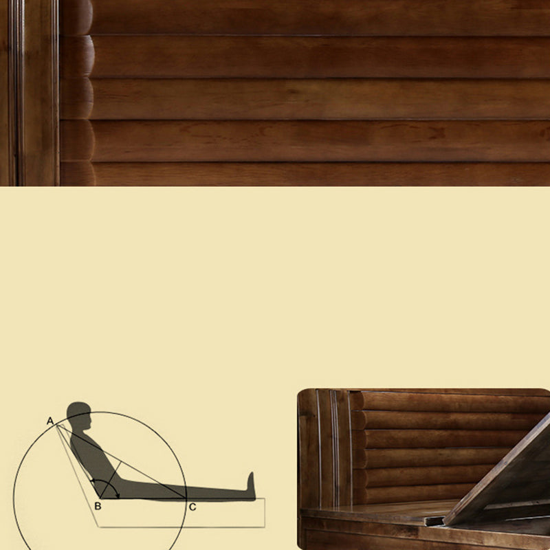 Traditional Solid Wood Standard Bed Storage Bed with Headboard