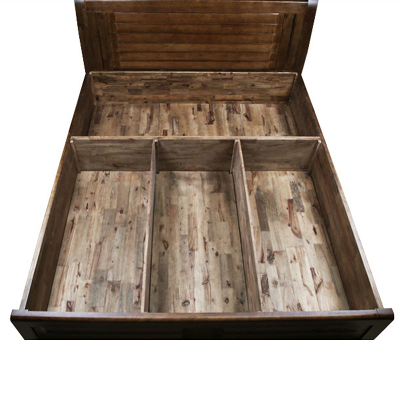 Traditional Solid Wood Standard Bed Storage Bed with Headboard