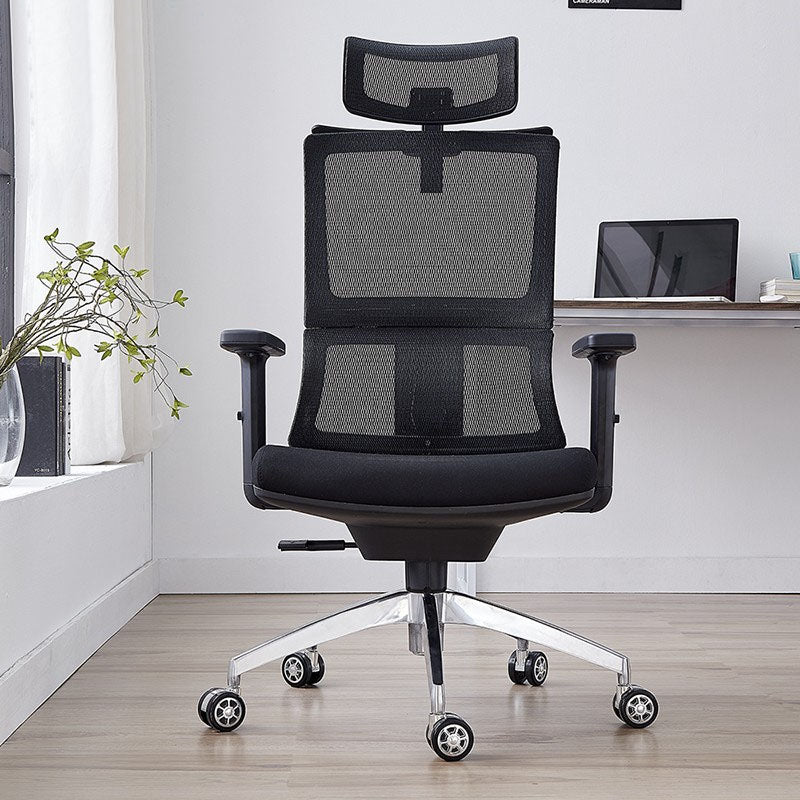 Arms Included Swivel Office Chair Ergonomic Mesh Lumbar Support Desk Chair