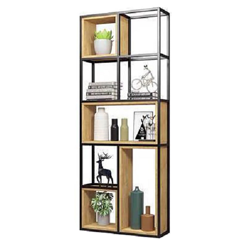 9.84" W Industrial Antique Finish Shelf Bookcase Etagere Metal Bookshelf