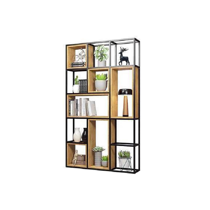 9.84" W Industrial Antique Finish Shelf Bookcase Etagere Metal Bookshelf