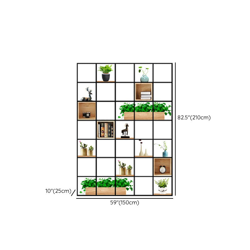 9.84" W Industrial Antique Finish Shelf Bookcase Etagere Metal Bookshelf