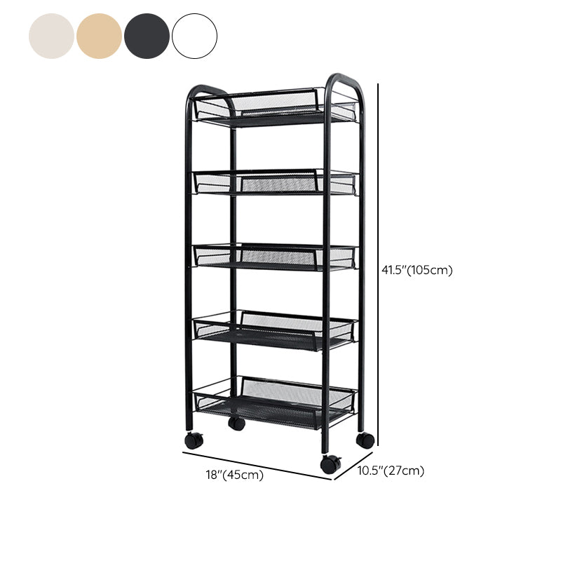 Standard Metal Bookshelf Contemporary Open Back Bookcase with Shelves