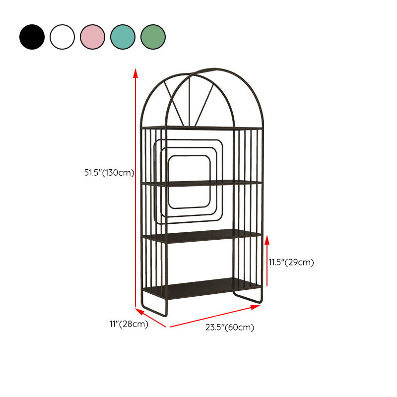 Modern Metal Bookcase Standard Open Back Bookshelf with Shelves