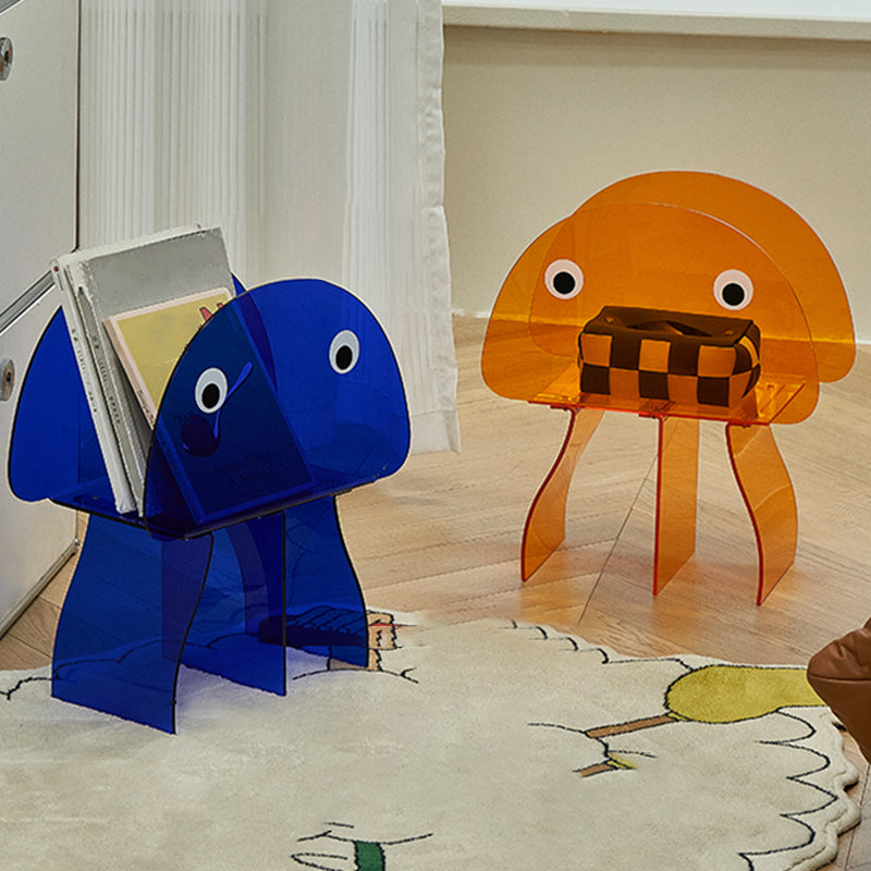 Modern Antique Finish Shelf Bookcase Acrylic Geometric Bookshelf