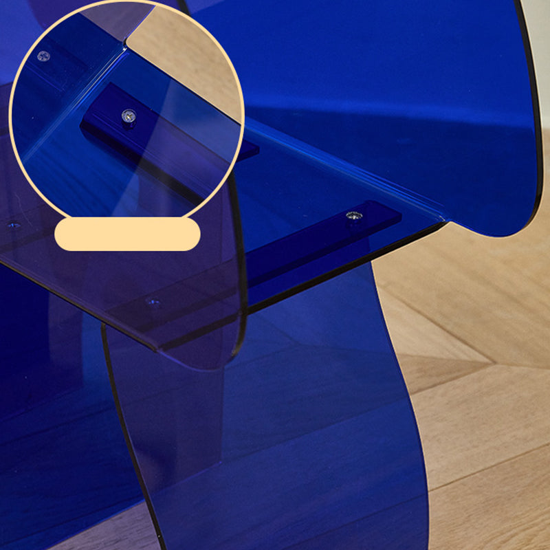 Modern Antique Finish Shelf Bookcase Acrylic Geometric Bookshelf