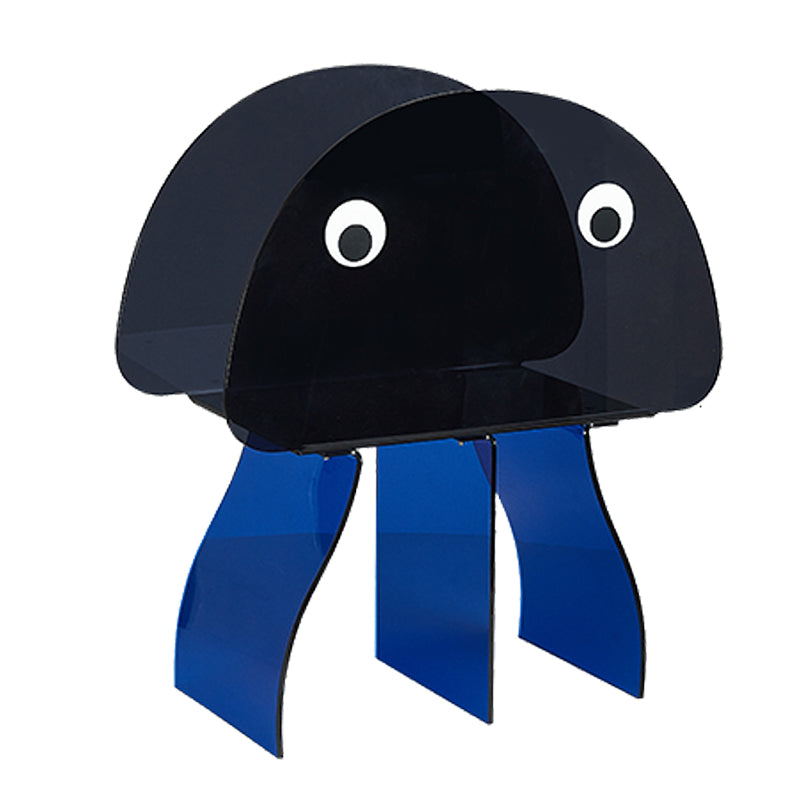 Contemporary Antique Finish Shelf Bookcase Geometric Shape Bookshelf