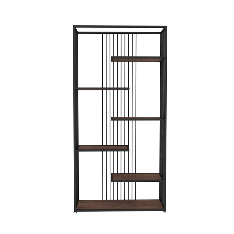 Modern Antique Finish Shelf Bookcase Metal Etagere Bookshelf with Shelves