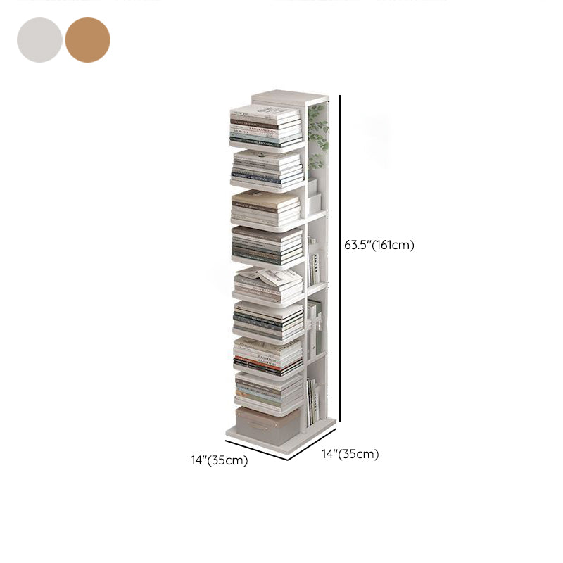 Modern Engineered Wood Bookshelf Standard Bookcase with Shelves