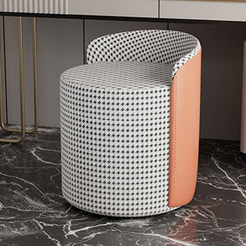 Contemporary Tear Resistant Pouf Round Grey Pouf for Living Room