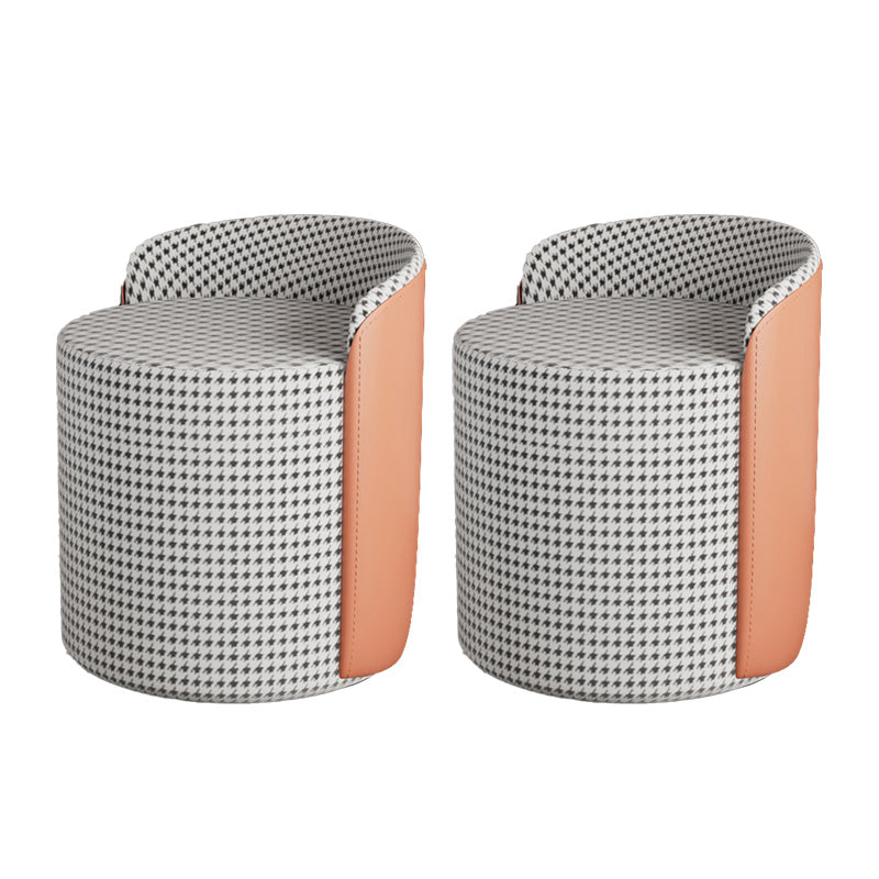 Contemporary Tear Resistant Pouf Round Grey Pouf for Living Room