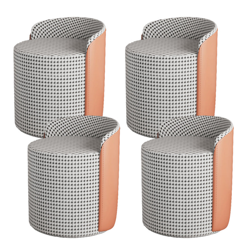 Contemporary Tear Resistant Pouf Round Grey Pouf for Living Room