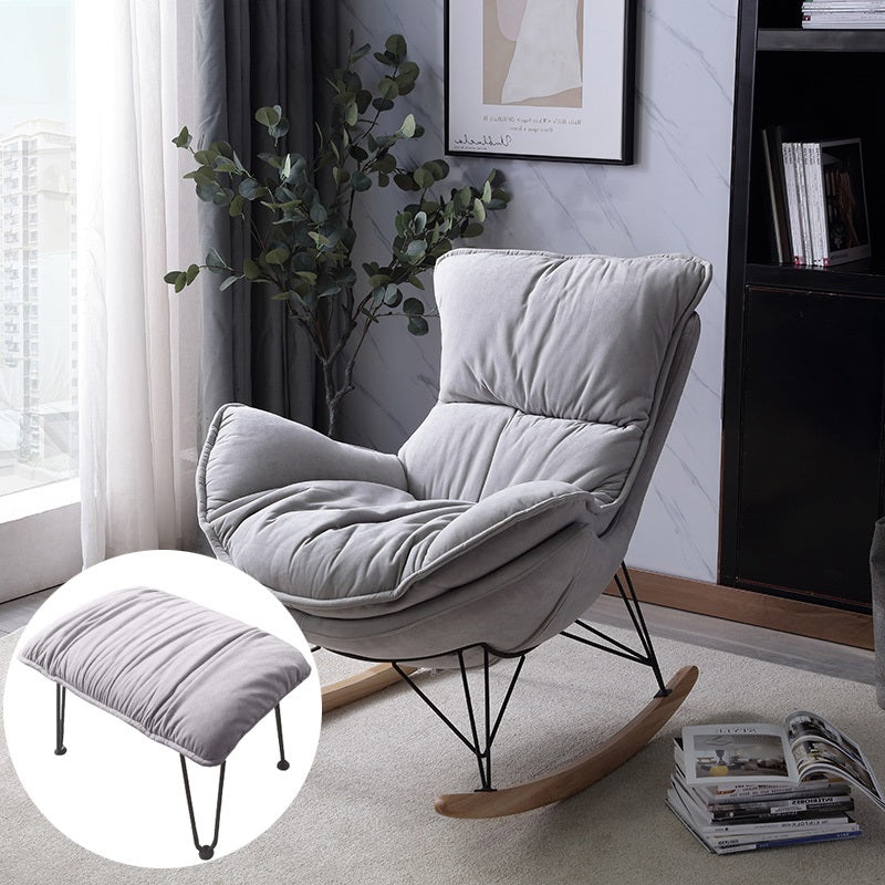 Modern Upholstered Rocker Chair Spindle Rocker Chair with Metal Frame