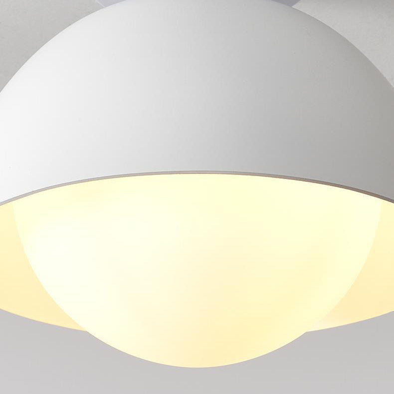 Dome Shape Flush Mount Modern Style Metal 1 Light Flush Ceiling Light in White/black