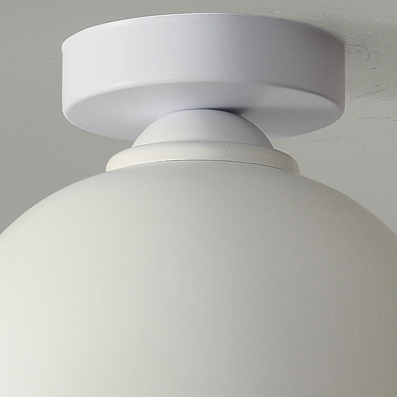 Dome Shape Flush Mount Modern Style Metal 1 Light Flush Ceiling Light in White/black