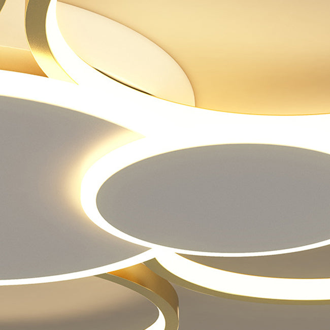 4 Lights Geometric Flush Mount Lamp Modern Metal Flush Ceiling Lights
