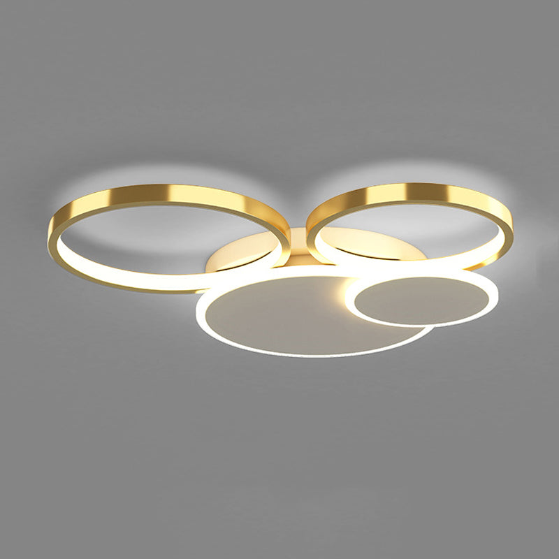 4 Lights Geometric Flush Mount Lamp Modern Metal Flush Ceiling Lights