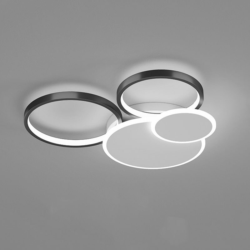 4 Lights Geometric Flush Mount Lamp Modern Metal Flush Ceiling Lights