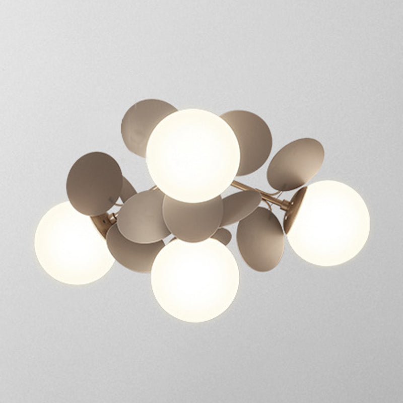Glass Flush Mount Sputnik Light Contemporary Semi Flush for Living Room