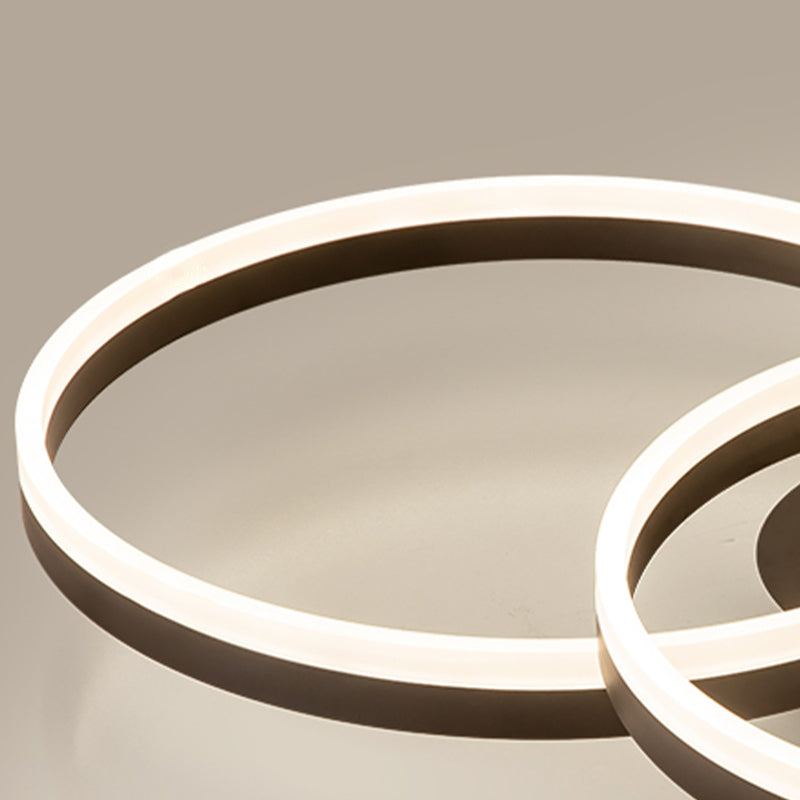 LED Circle 2 / 3 - Light Semi Flush Mount Metal and Acrylic Black Ceiling Semi Flush