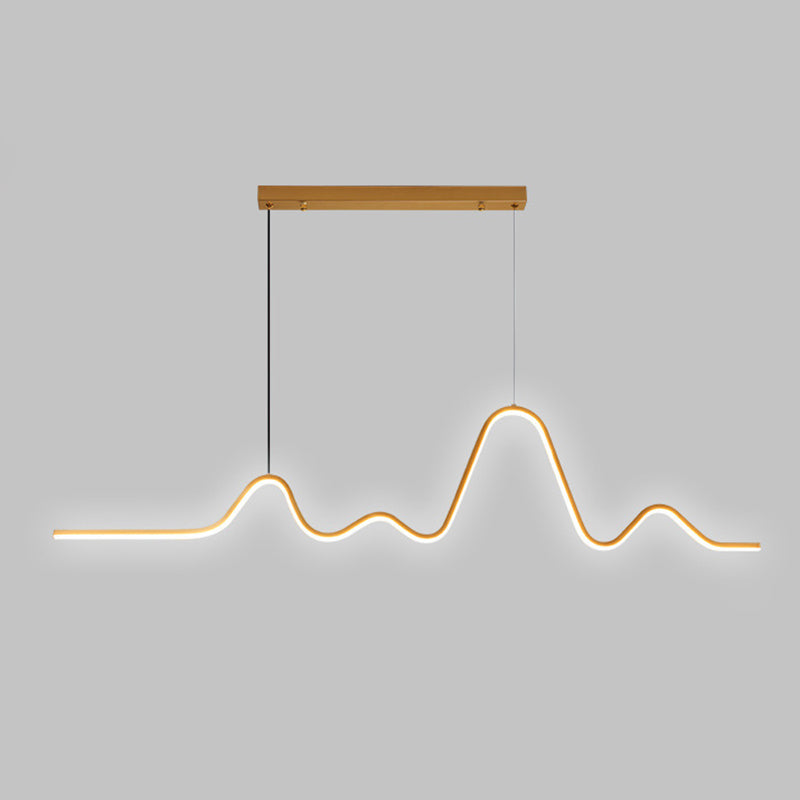 Golden/Black Kitchen Island Lighting Modern Linear LED Ceiling Light for Foyer
