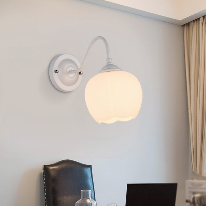 Glass Dome Shape Wall Light Modern Style 1 Light Wall Light Sconce