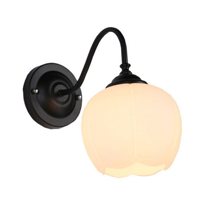 Glass Dome Shape Wall Light Modern Style 1 Light Wall Light Sconce