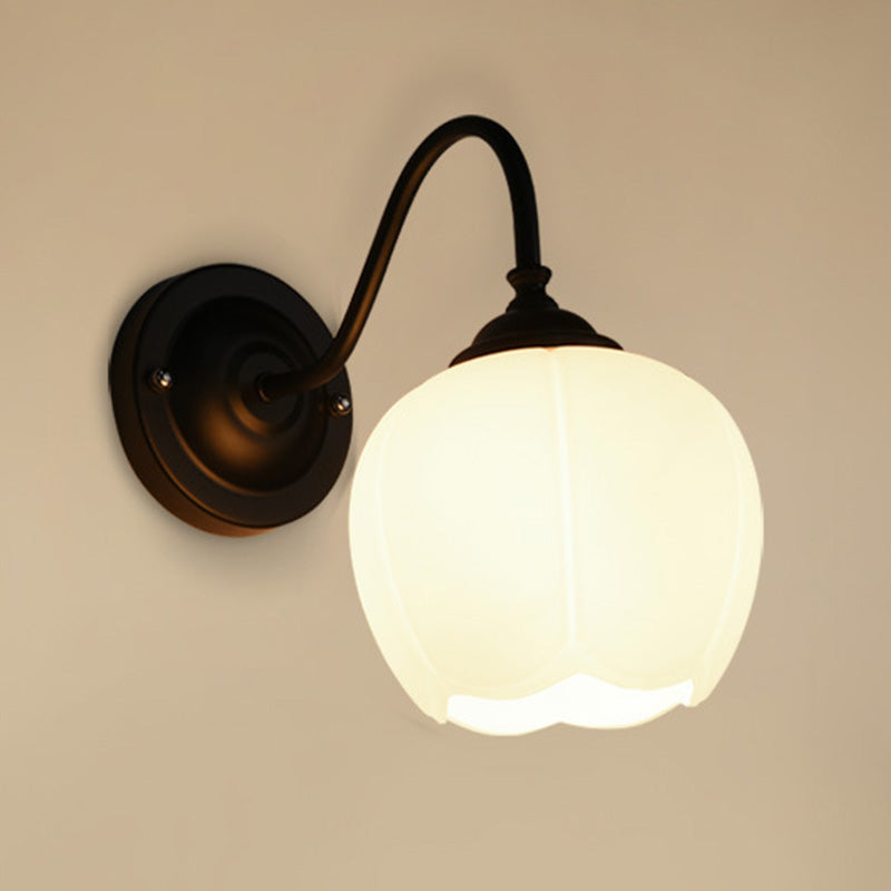 Glass Dome Shape Wall Light Modern Style 1 Light Wall Light Sconce