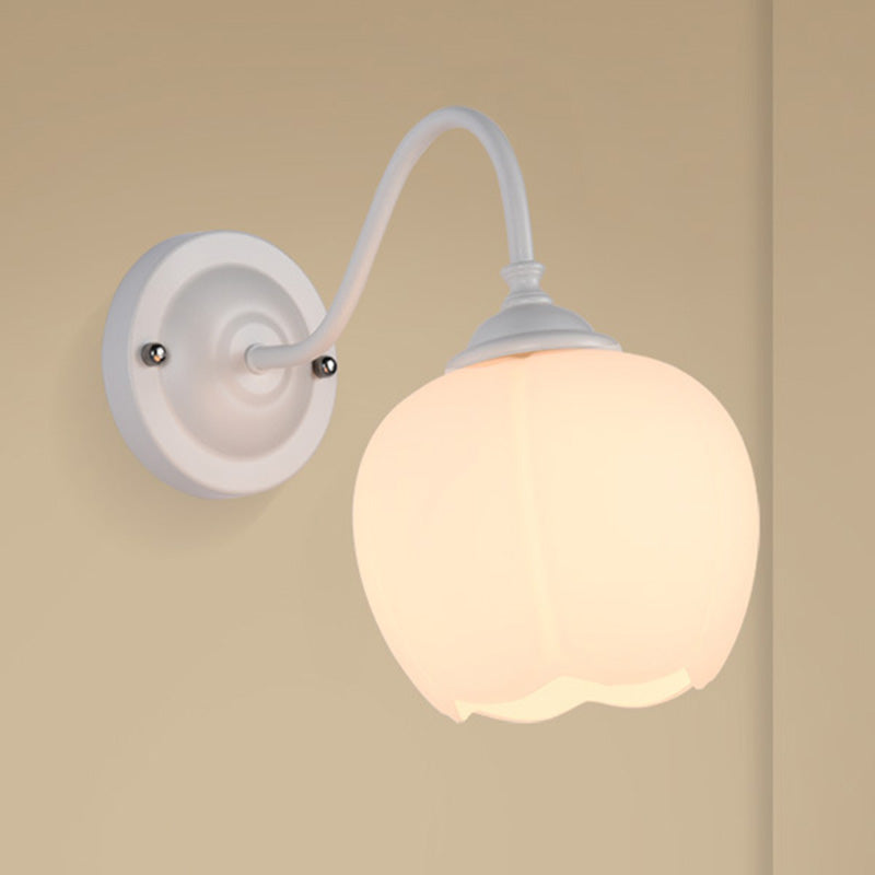 Glass Dome Shape Wall Light Modern Style 1 Light Wall Light Sconce