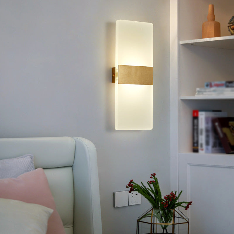 Post-Modern Wall Sconce Rectangular Brass Sconce Lighting for Bedroom