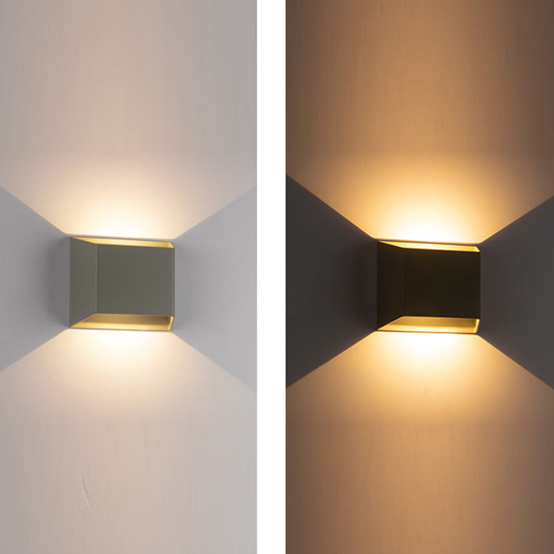 2 Lights Multi-Faceted Sconce Light Simplicity Metal Wall Mount Light