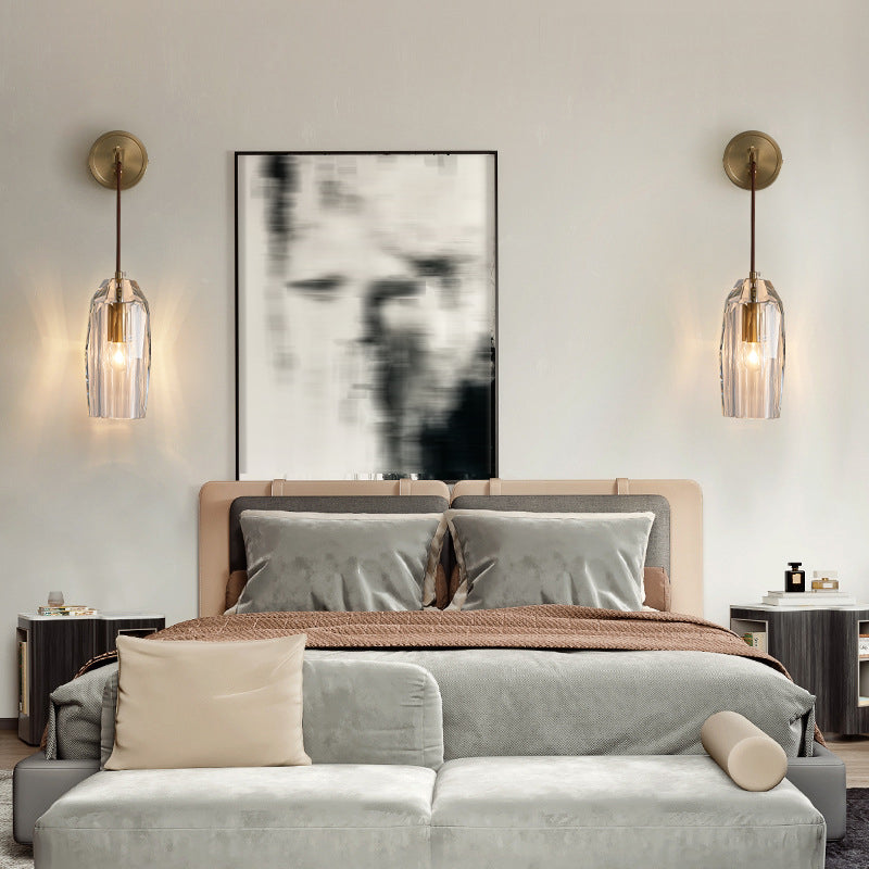 Post-Modern Wall Sconce Crystal and Brass Sconce Lighting for Hallway