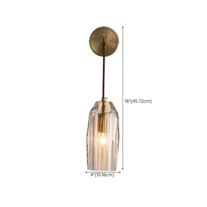 Post-Modern Wall Sconce Crystal and Brass Sconce Lighting for Hallway