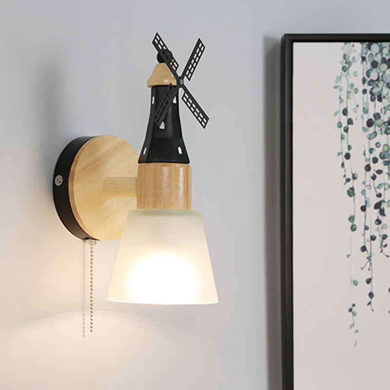 Nordic Style Wall Mount Light Windmill Shape Wall Lamp for Children's Room