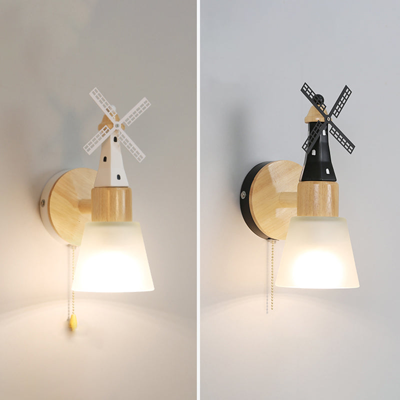 Nordic Style Wall Mount Light Windmill Shape Wall Lamp for Children's Room