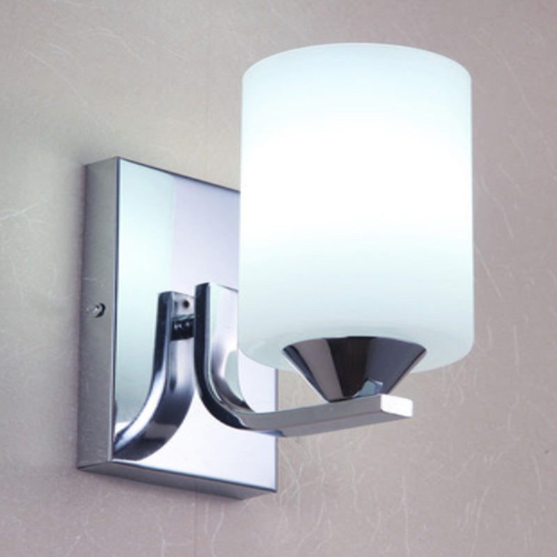 Modern Style Cylinder Shape Wall Light Glass Sconces for Bedroom