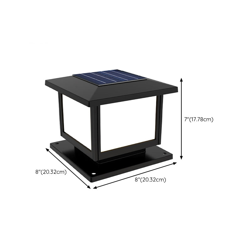 Solar Energy Pillar Lamp LED Outdoor Light with Acrylic Shade for Patio