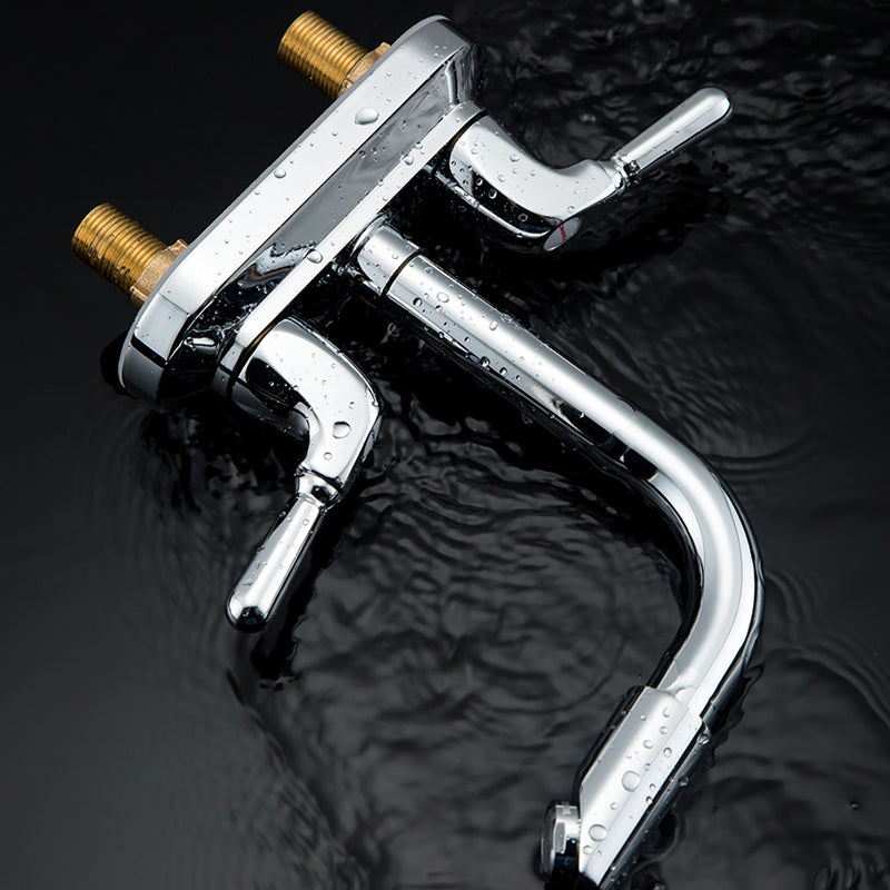 2 Handle Modern Vessel Sink Faucet Swivel Spout Bathroom Faucet
