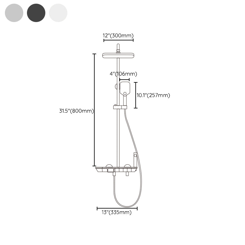 Modern Shower Faucet Brass Adjustable Shower Head Temperature Control Shower System