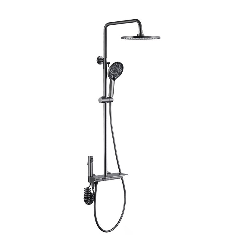 Brass Wall Mounted Shower System Slide Bar Included Shower Set