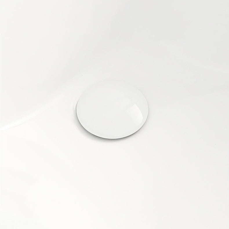 Modern Vessel Bathroom Sink Round Porcelain with Overflow Vessel Lavatory Sink