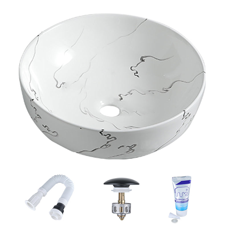 Modern Porcelain Trough Sink Oval-shape Trough Bathroom Sink
