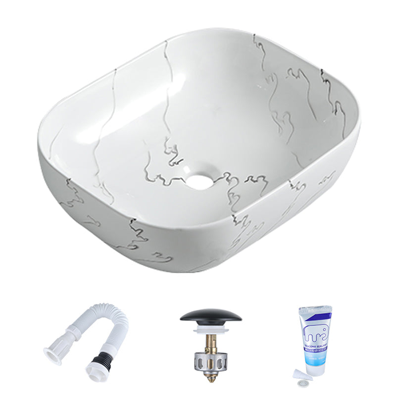 Modern Porcelain Trough Sink Oval-shape Trough Bathroom Sink
